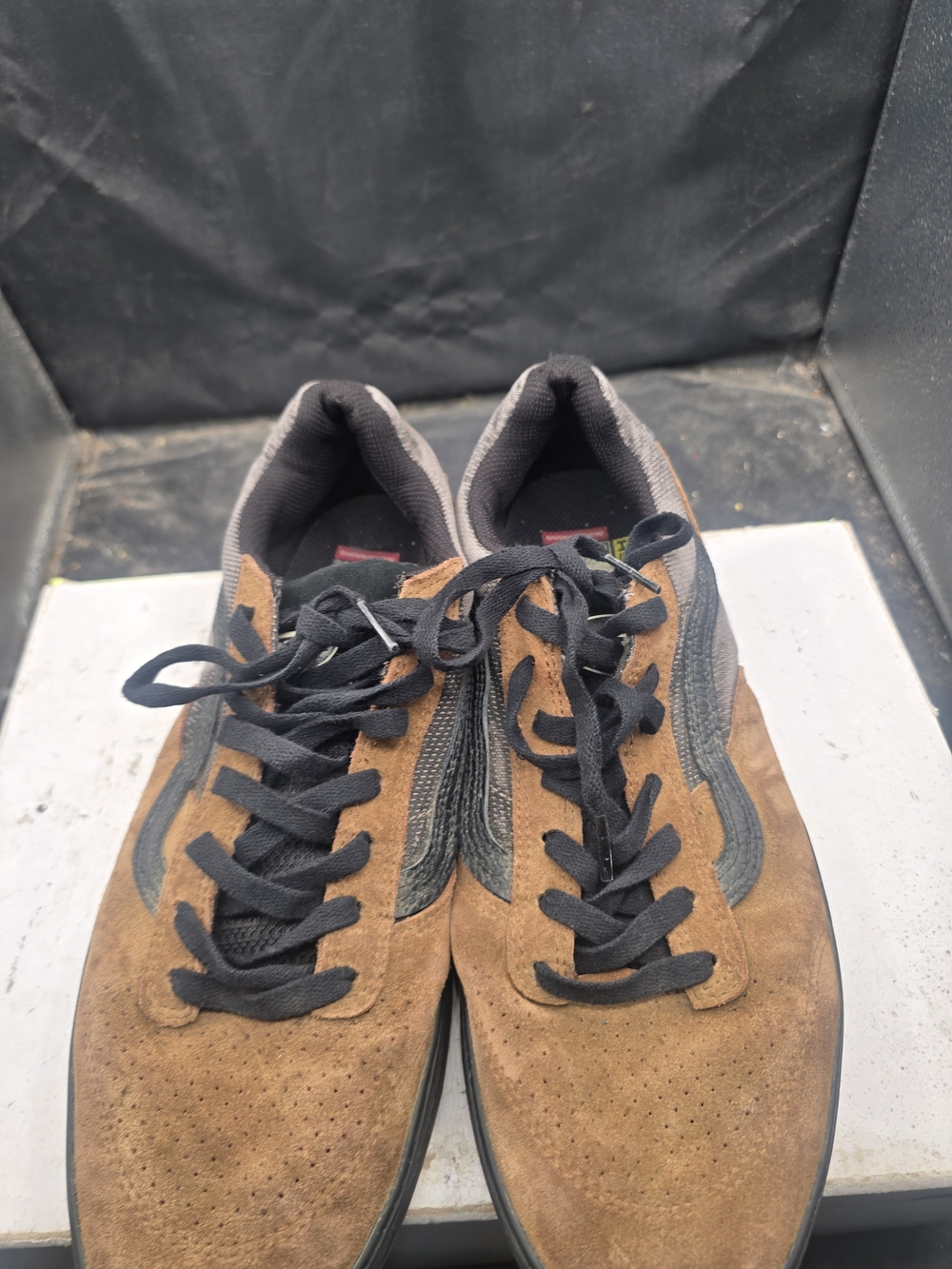 Vans Brown Suede Low-Top Sneakers with Black Accents